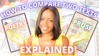 HOW TO COMPARE TWO POEMS OR TWO TEXTS IN A GCSE ESSAY GRADE 9 MODEL ANSWER FRAMEWORK amp EXPLANATION [upl. by Akimahc]