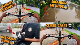 Baarish 🌧️ Me Ride pda Mehanga 💀  Close Call 🚴‍♂️ On Wheelie 😍 [upl. by Odnanreh]