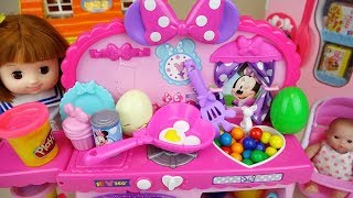 Baby doll play doh kitchen cooking play and surprise eggs play [upl. by Neelehtak294]