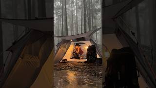 SOLO CAMPING IN POURING RAIN shorts [upl. by Mara]