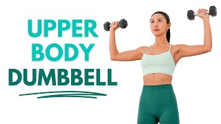 20 MIN Toned Upper Body Dumbbell Workout🔥 Arms Back ABS  Standing Only No Repeat [upl. by Saudra]