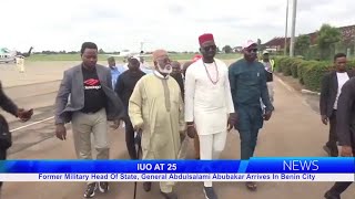 Former Military Head Of State Gen Abdulsalami Abubakar Arrives In Benin For IUOs 25th Anniversary [upl. by Tija]