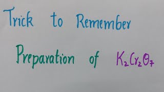 Trick to remember Preparation of K2Cr2O7👍ASN CHEMISTRY [upl. by Moffitt]