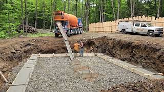 The Aframe build Pouring the footings for the foundation [upl. by Fianna946]