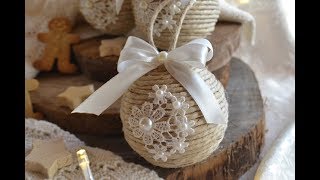 Tutorial decorazioni di Natale  Palline shabby [upl. by Olivette908]