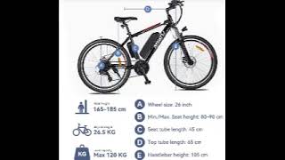 Myatu M0126 Spoked Wheel Electric Bike 250W Motor 36V 125Ah Battery 25kmh Max 50mile Range EU9NL [upl. by Blount216]