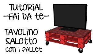 TAVOLO CON I PALLET come costruire un tavolino con i pallet video tutorial fai da te [upl. by Druci590]