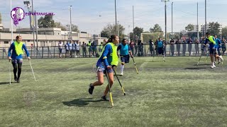 Jugadoras del América Femenil se echan cascarita con nuevo equipo Amputados azulcrema [upl. by Naujit]