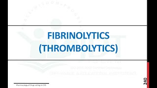 Fibrinolytic or Thrombolytics Pharmacology Streptokinase Urokinase Alteplase Reteplase [upl. by Iolenta]