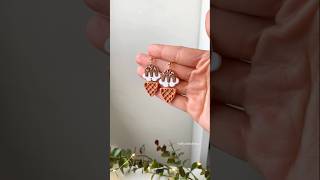 Icecream polymer clay earrings tutorial shortsviralvideodiy trendingpolymerclay [upl. by Elgna]