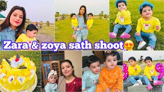 Zara amp zoya dono ka sath shoot😍 Twins MashaAllah 😍 [upl. by Berriman]