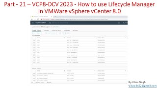 VCP8DCV 2023  Part21  How to use Lifecycle Manager in VMWare vSphere vCenter 80 [upl. by Raji]