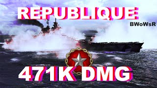 New battleship République NA server record  World of Warships [upl. by Cirillo]