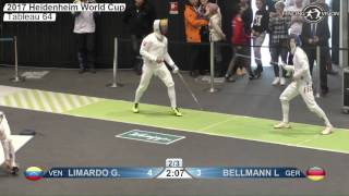 FE M E Individual Heidenheim GER Worldcup 2017 T64 13 green LIMARDO GASCON VEN vs BELLMANN GER [upl. by Fionnula]