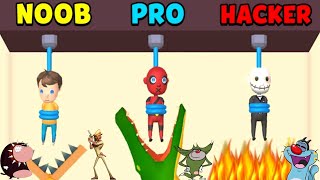 NOOB vs PRO vs HACKER Rescue Cut Rope Puzzle Ep2 Oggy And Jack Voice [upl. by Clite]