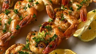 Easiest 5 Ingredient 5 minute Shrimp Skewers [upl. by Coffin]