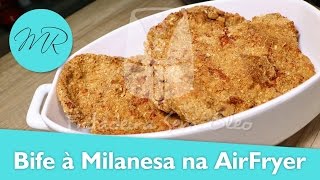 Bife à Milanesa  Empanado na AirFryer  Fritadeira Sem Óleo [upl. by Emalia]