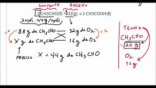 Cálculo estequiométrico com reagente em excesso e limitante [upl. by Sheya482]