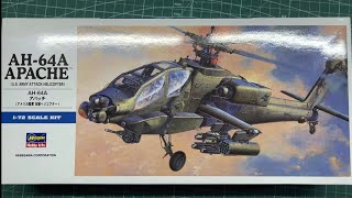 Hasegawa AH64A Apache US Army Attack Helicopter 172 Scale Model Helicopter [upl. by Schlosser]