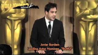 JAVIER BARDEM  SURPRISED BY quotOSCARquot NOMINATION [upl. by Aicnarf]