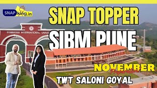 SNAP topper amp SIBM Pune  November prep for SNAP I TwT Saloni Goyal Mumbai [upl. by Rama]