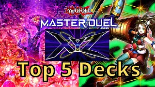 TOP 5 DECKS  XYZ Festival in YuGiOh Master Duel [upl. by Lillywhite606]