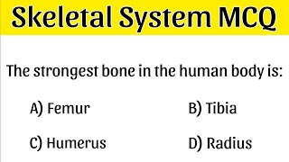 Skeletal System MCQ  skeletal system quiz  Skeletal System [upl. by Aelak]