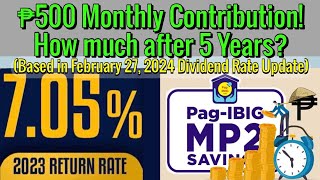 ₱500 PagIbig MP2 Monthly Contribution How much after 5 Years based on Feb 272024 Rate [upl. by Tosch302]