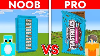 NOOB vs PRO FEASTABLES HOUSE Build Challenge in Minecraft [upl. by Ezaria536]