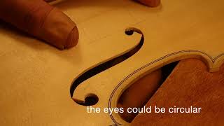 Violin sound hole cutting violin making knife cutting sound holes  carve the f holes ∙della effe [upl. by Bray839]