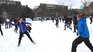 MASSIVE SNOWBALL FIGHT UNIVERSITY OF TORONTO [upl. by Eneiluj135]