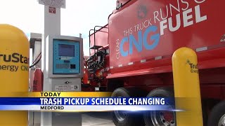 Trash pickup schedule changing in Medford [upl. by Ahsiket]