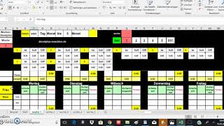 Excel Dienstplan Kita Dienstplan Vorbereitungszeit [upl. by Isolt]