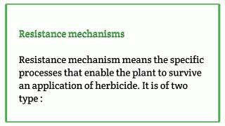 Herbicide resistance its mechanism and types [upl. by Elleinod]