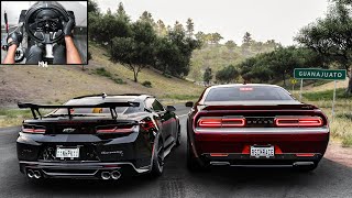 EXORCIST Camaro ZL1 amp Dodge Demon CONVOY  Forza Horizon 5  Steering Wheel Gameplay [upl. by Bobina]