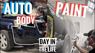 A Day in The Life Of An Automotive Body amp Paint Tech Repairing Refinishing Prepping And Painting [upl. by Naoj]