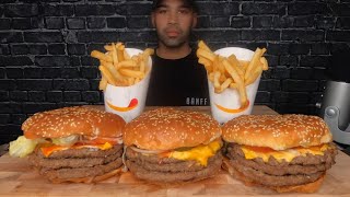 ASMR 3 TRIPLE WHOPPERS WITH CHEESE MUKBANG [upl. by Menides]