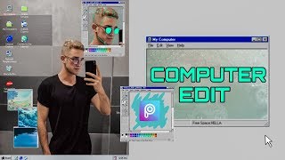 Aesthetic Computer Photo Edit  Picsart Tutorial [upl. by Netnilc]