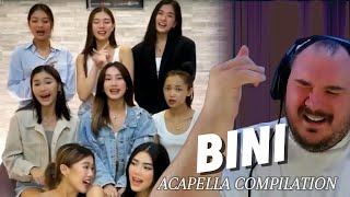 BINI ACAPELLA COMPILATION  vocal warm up Reaction [upl. by Airdnalahs]