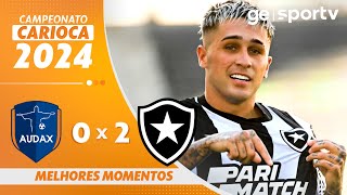 AUDAX 0 X 2 BOTAFOGO  MELHORES MOMENTOS  CAMPEONATO CARIOCA 2024  geglobo [upl. by Analise]