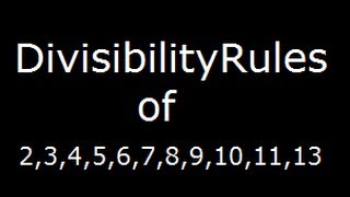 Divisibility rules for 234567891011 and 13 [upl. by Kunin]