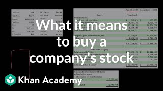 What it means to buy a companys stock  Stocks and bonds  Finance amp Capital Markets  Khan Academy [upl. by Kent]