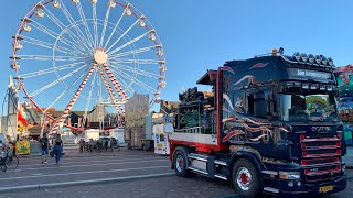 Kermis Volendam 2023 Transport en opbouw Deel 4 [upl. by Atilal]