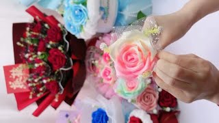 DIY Satin Ribbon Rose flowers  How to make rose with ribbon  Ribbon decoration ideas Ribbon hacks [upl. by Lime267]