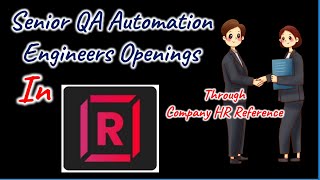 Senior QA Automation Engineers Openings in Recro Company [upl. by Dis]