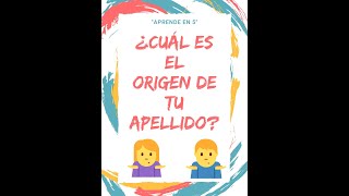 EL ORIGEN DE LOS APELLIDOS¿SABES QUÉ SIGNIFICA TU APELLIDO ¿DE DÓNDE PROVIENE [upl. by Nnodnarb]