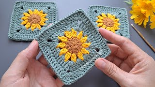 Crochet Flower Granny Square Tutorial Step by Step [upl. by Onaicilef168]