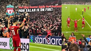 Mo Salah Scores Goal for Liverpool Against Aston Villa Make Liverpool Fans Erupt at Anfield Stadium [upl. by Gleda]