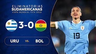 URUGUAY vs BOLIVIA 30  RESUMEN  ELIMINATORIAS SUDAMERICANAS  FECHA 6 [upl. by Sieber659]