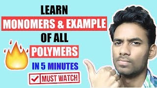 LEARN MONOMERS OF ALL POLYMERS WITH EXAMPLES  Chemistry in Every Day Life TRICK TEACHER [upl. by Key596]